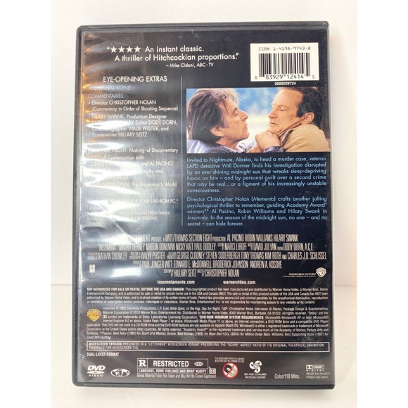 Insomnia (DVD, 2002) - Picture 2 of 6